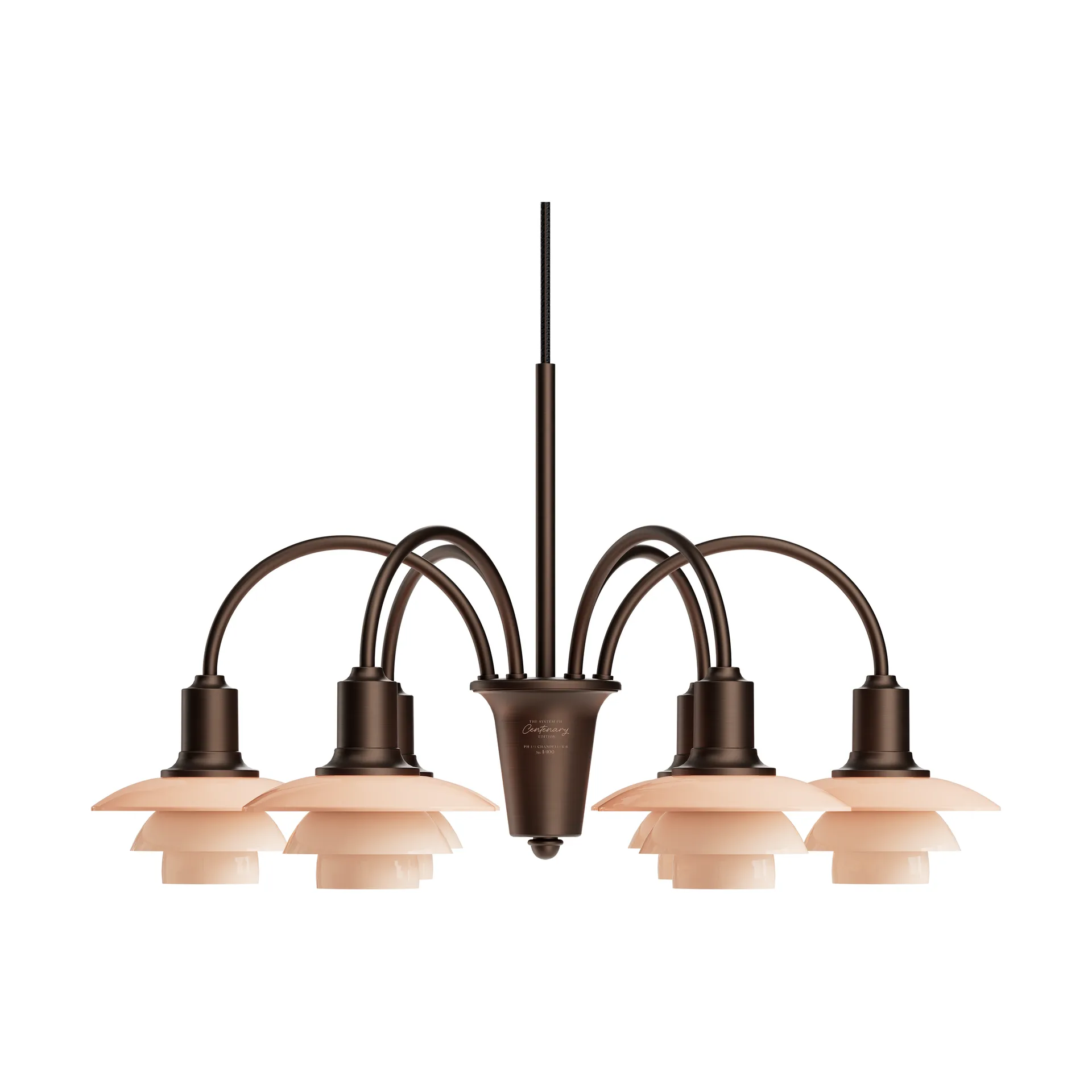 PH 1/1 Chandelier Centenary Edition πολυέλαιος, Brass-dusty terracotta, 6 βραχίονες Louis Poulsen
