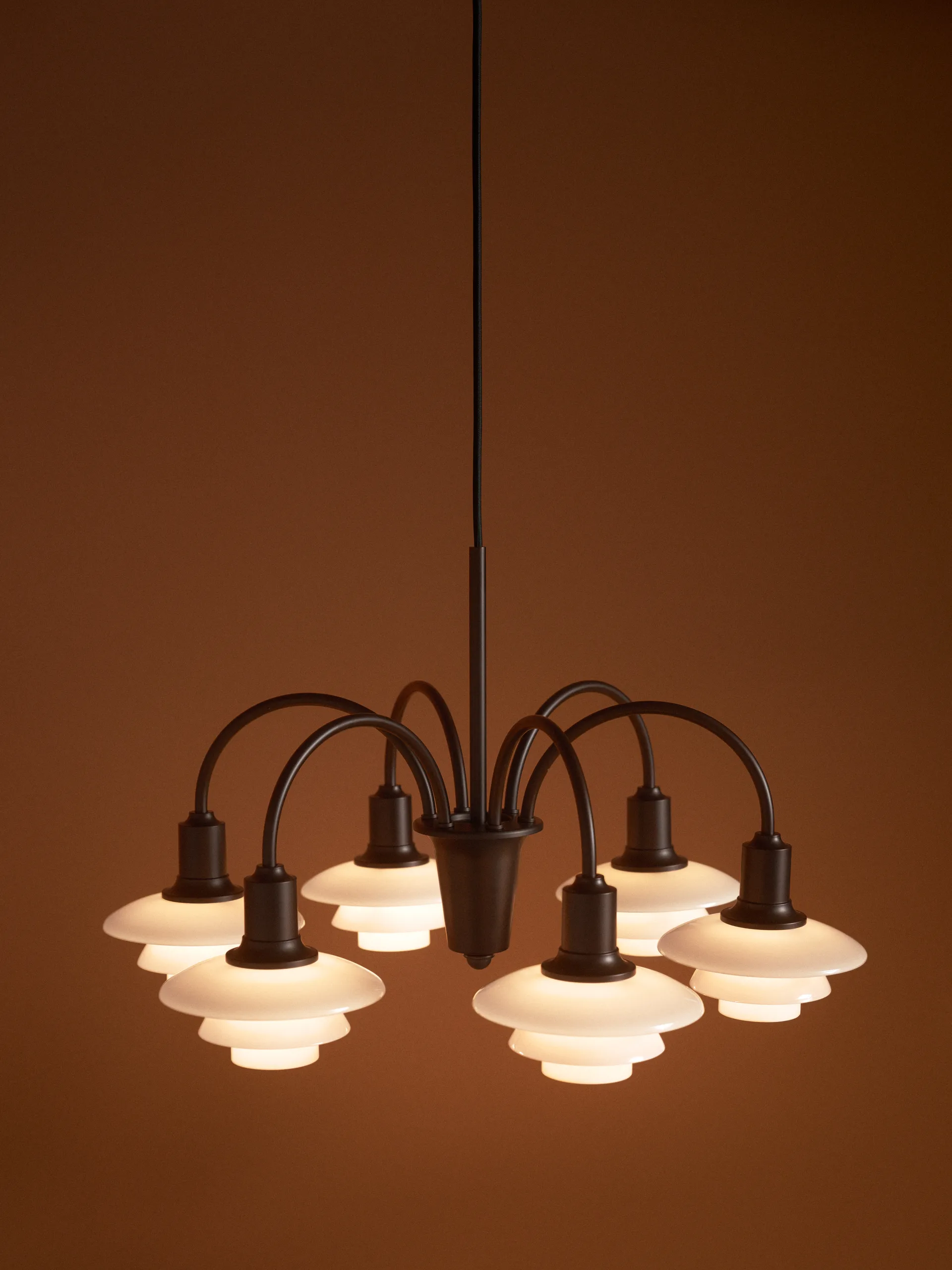 PH 1/1 Chandelier Centenary Edition πολυέλαιος, Brass-dusty terracotta, 6 βραχίονες Louis Poulsen