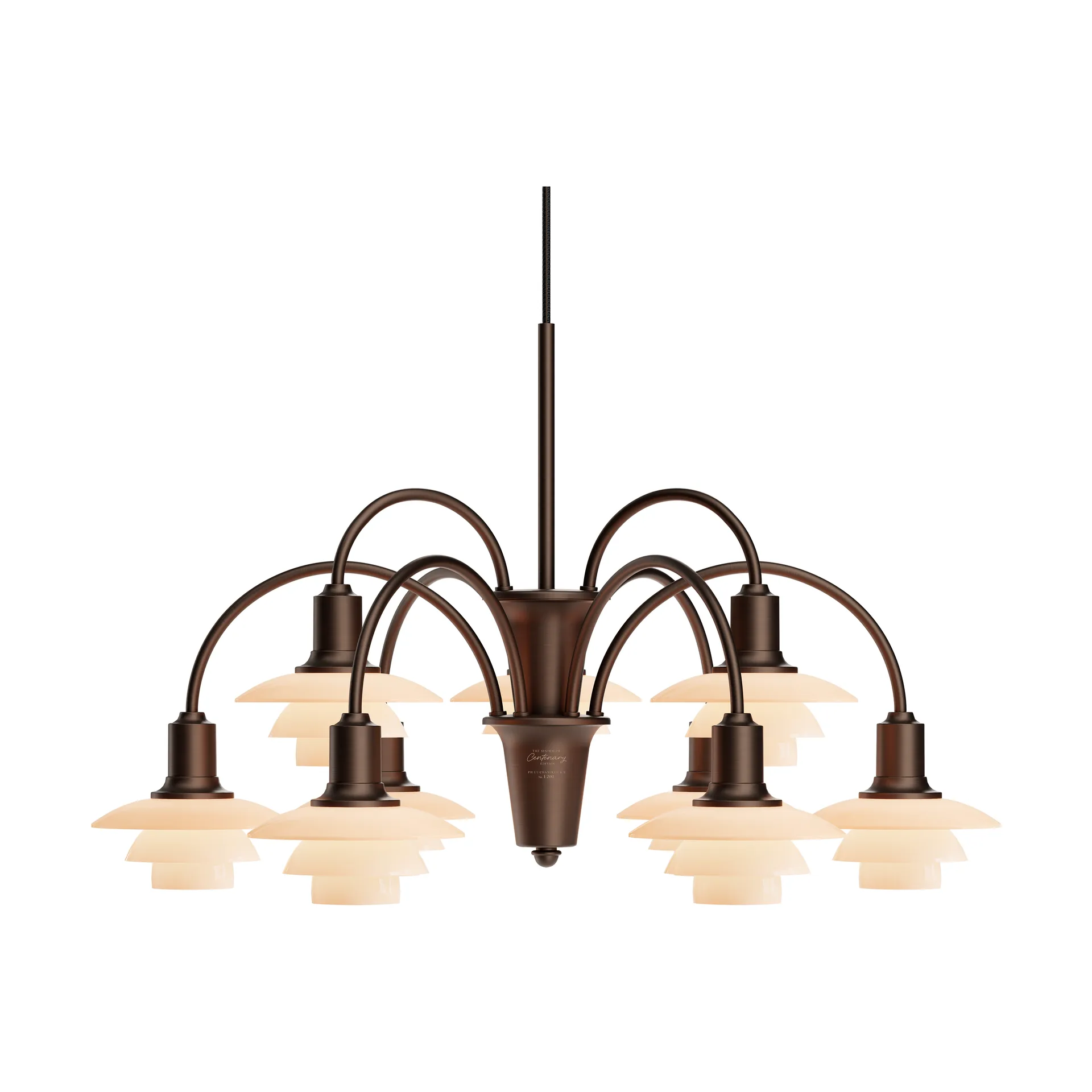 PH 1/1 Chandelier Centenary Edition πολυέλαιος, Brass-dusty terracotta, 9 βραχίονες Louis Poulsen