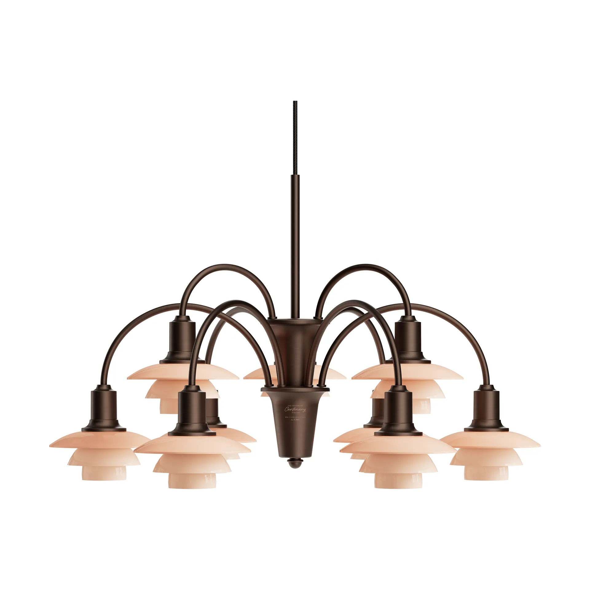 PH 1/1 Chandelier Centenary Edition πολυέλαιος, Brass-dusty terracotta, 9 βραχίονες Louis Poulsen