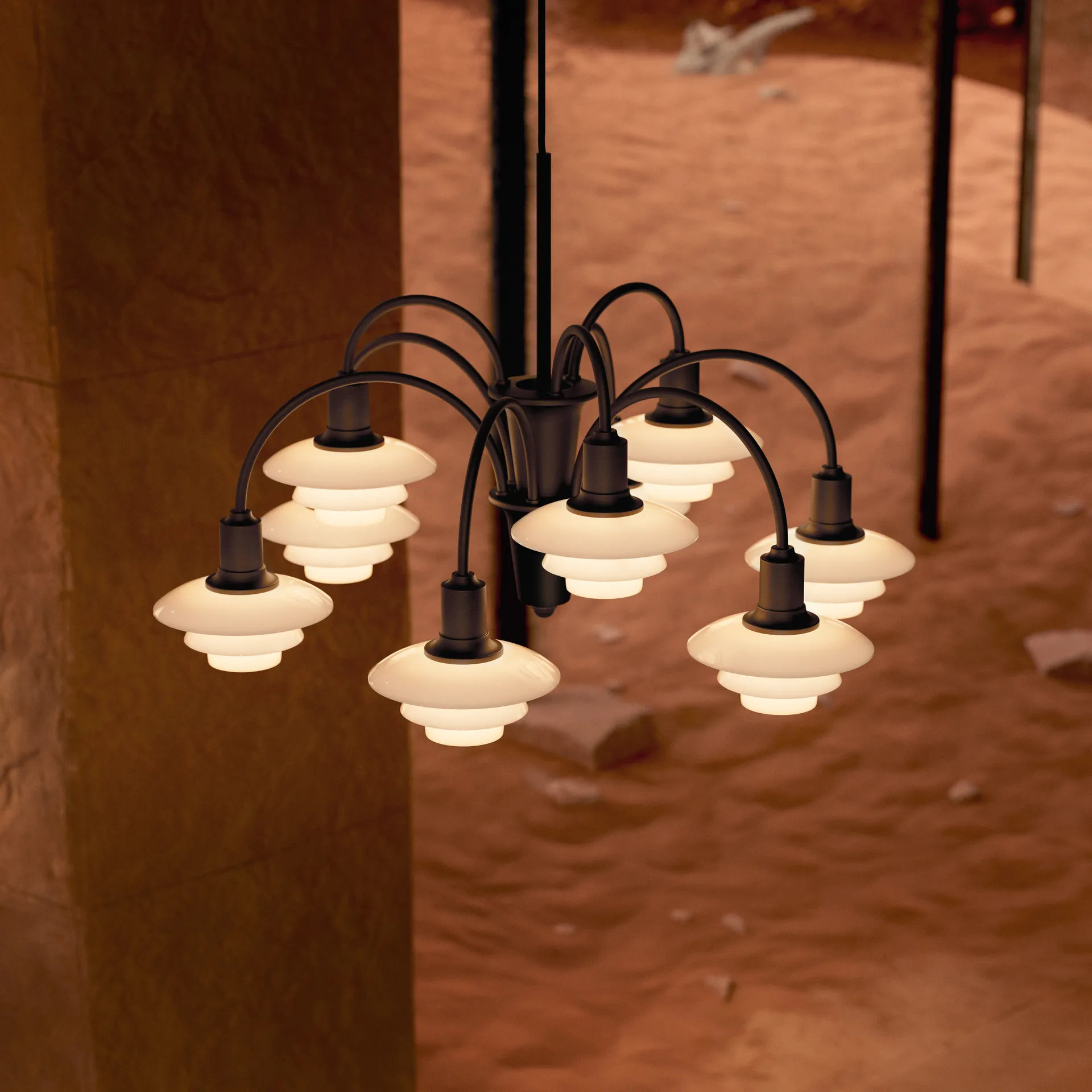 PH 1/1 Chandelier Centenary Edition πολυέλαιος, Brass-dusty terracotta, 9 βραχίονες Louis Poulsen