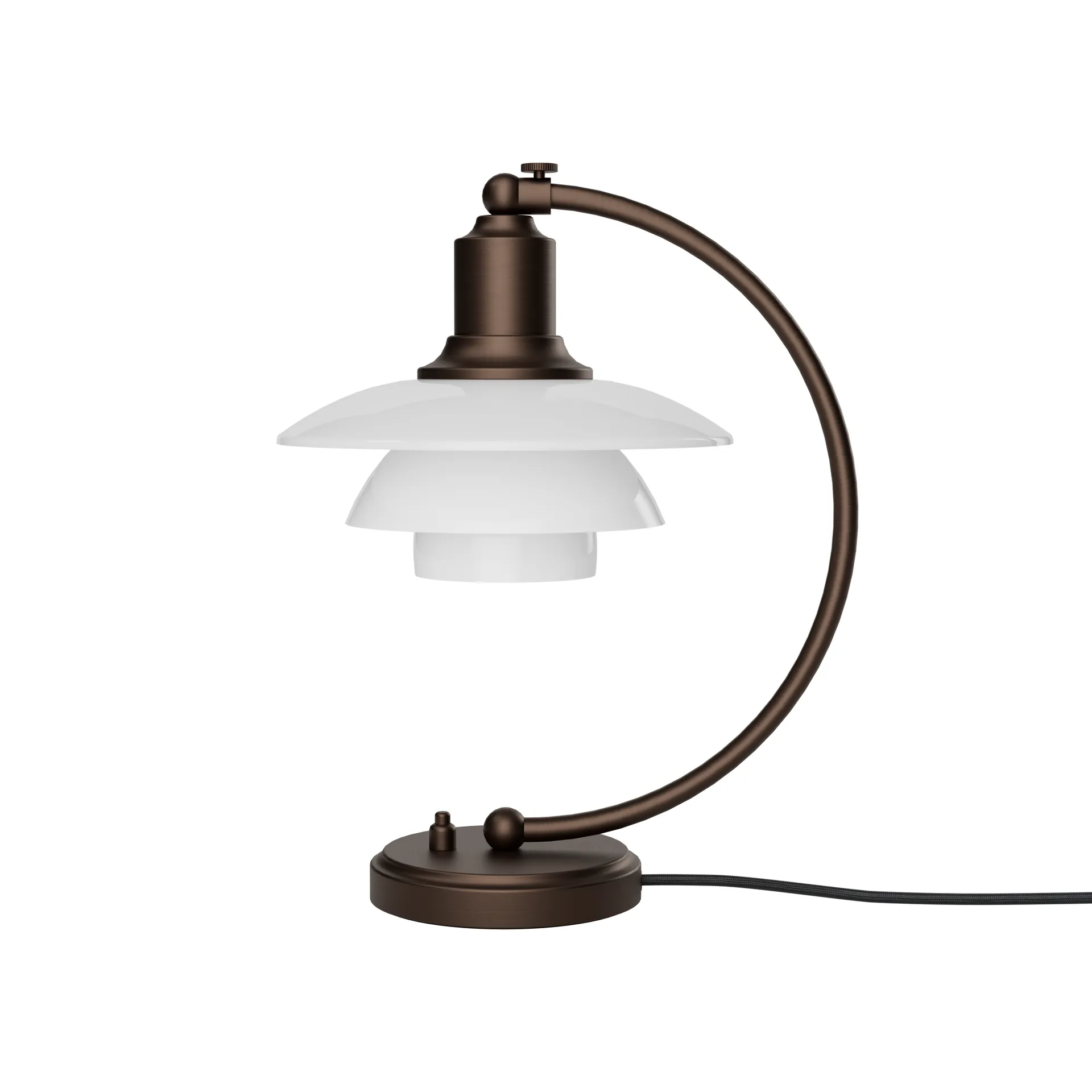 PH 2/2 Luna, Aged brass-οπαλικό γυαλί Louis Poulsen