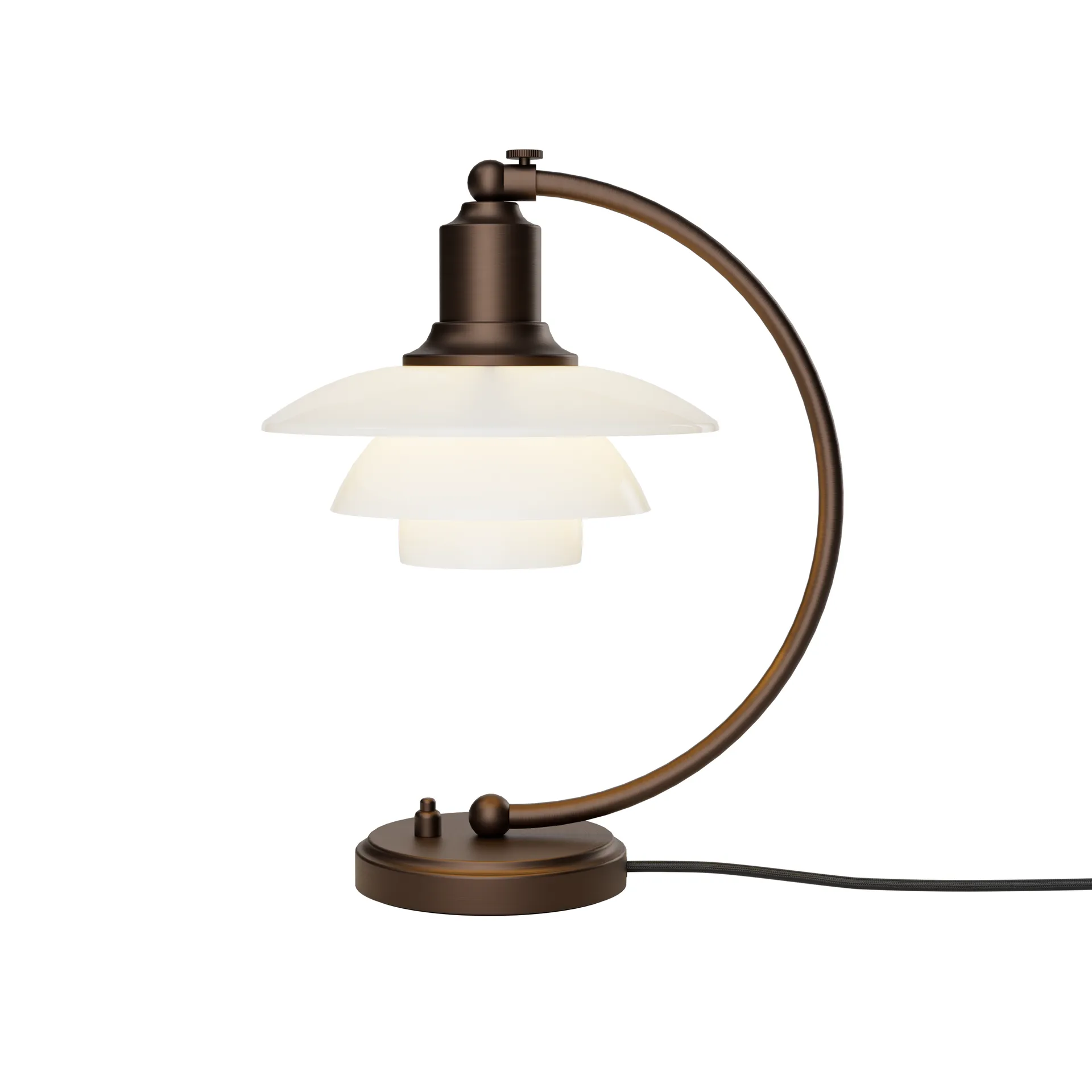 PH 2/2 Luna, Aged brass-οπαλικό γυαλί Louis Poulsen