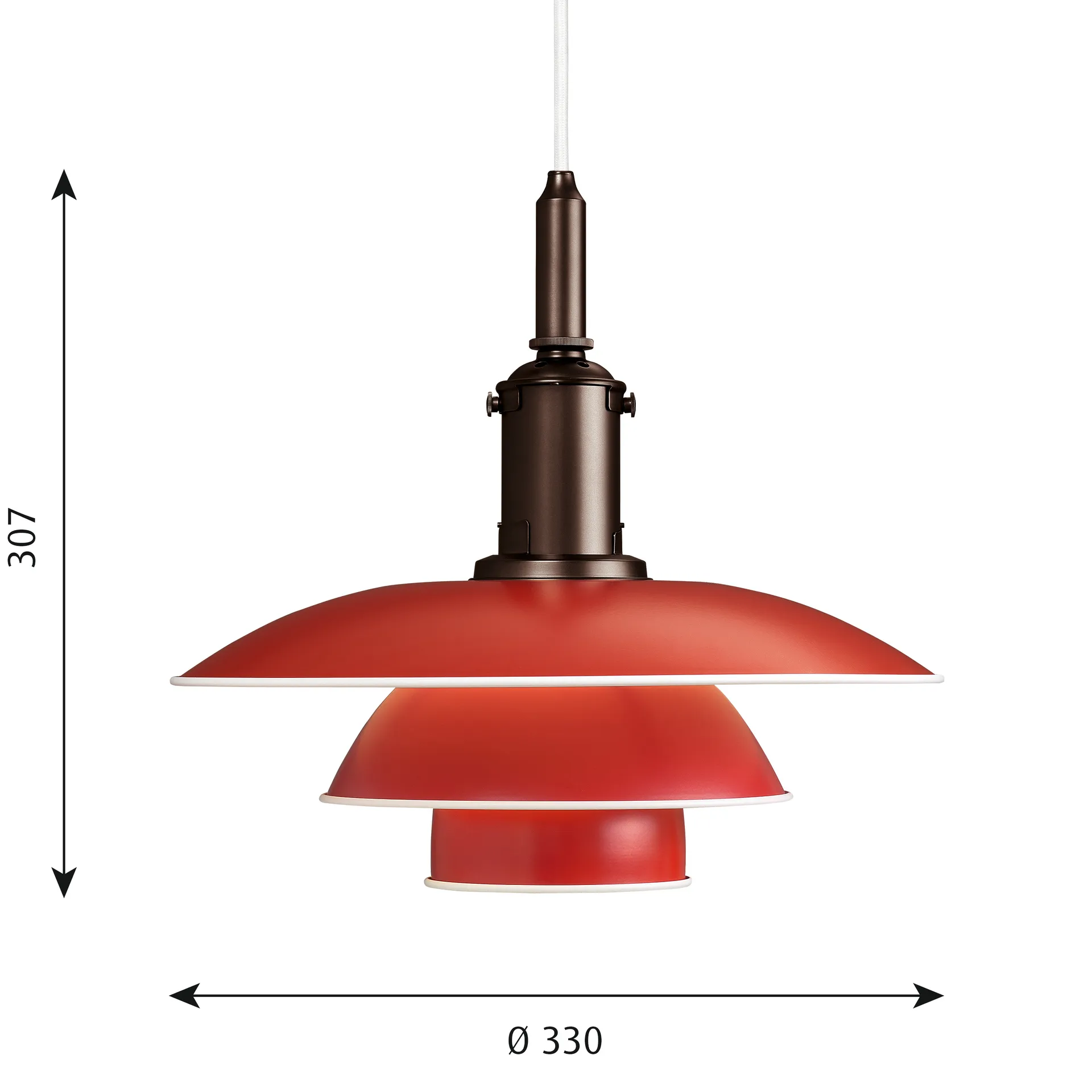 PH 3½-3 κρεμαστό φωτιστικό, Κόκκινο Louis Poulsen