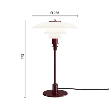 PH 3/2 επιτραπέζιο φωτιστικό - Glossy burgundy - Louis Poulsen