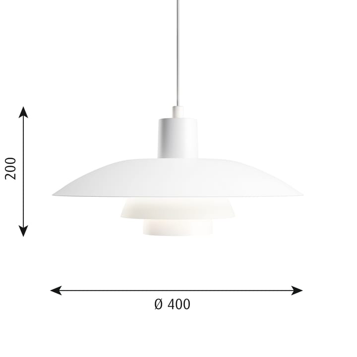 PH 4/3 κρεμαστό φωτιστικό Ø40 cm, Λευκό Louis Poulsen