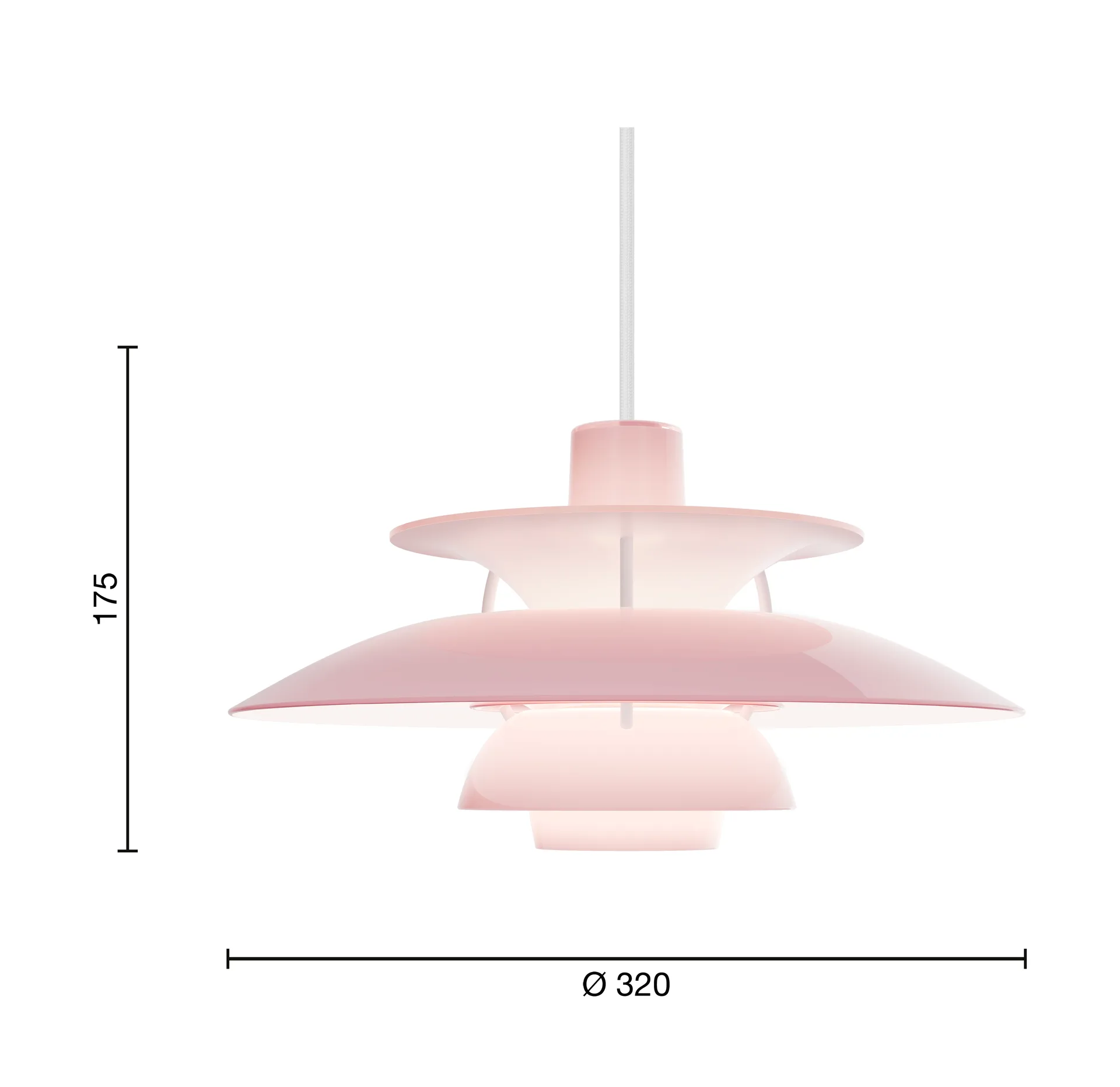 PH 5 κρεμαστό φωτιστικό Ø32 εκ., Opal pale rose Louis Poulsen
