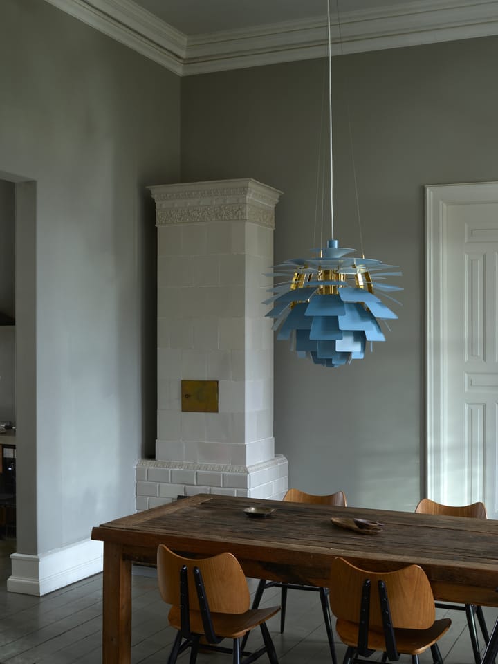 PH Artichoke κρεμαστό φωτιστικό Ø48 cm, Dusty blue-brass metallised Louis Poulsen
