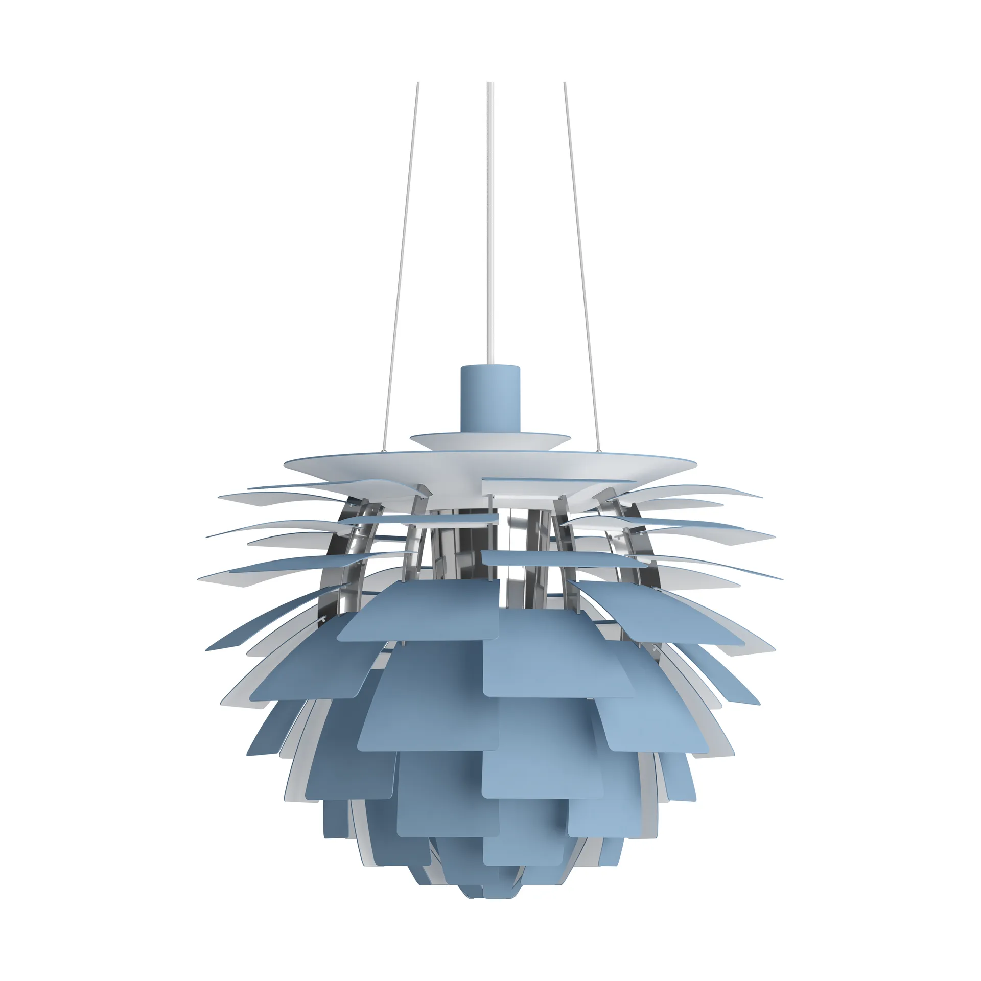 PH Artichoke κρεμαστό φωτιστικό Ø48 cm, Dusty blue-high lustre chrome plated Louis Poulsen