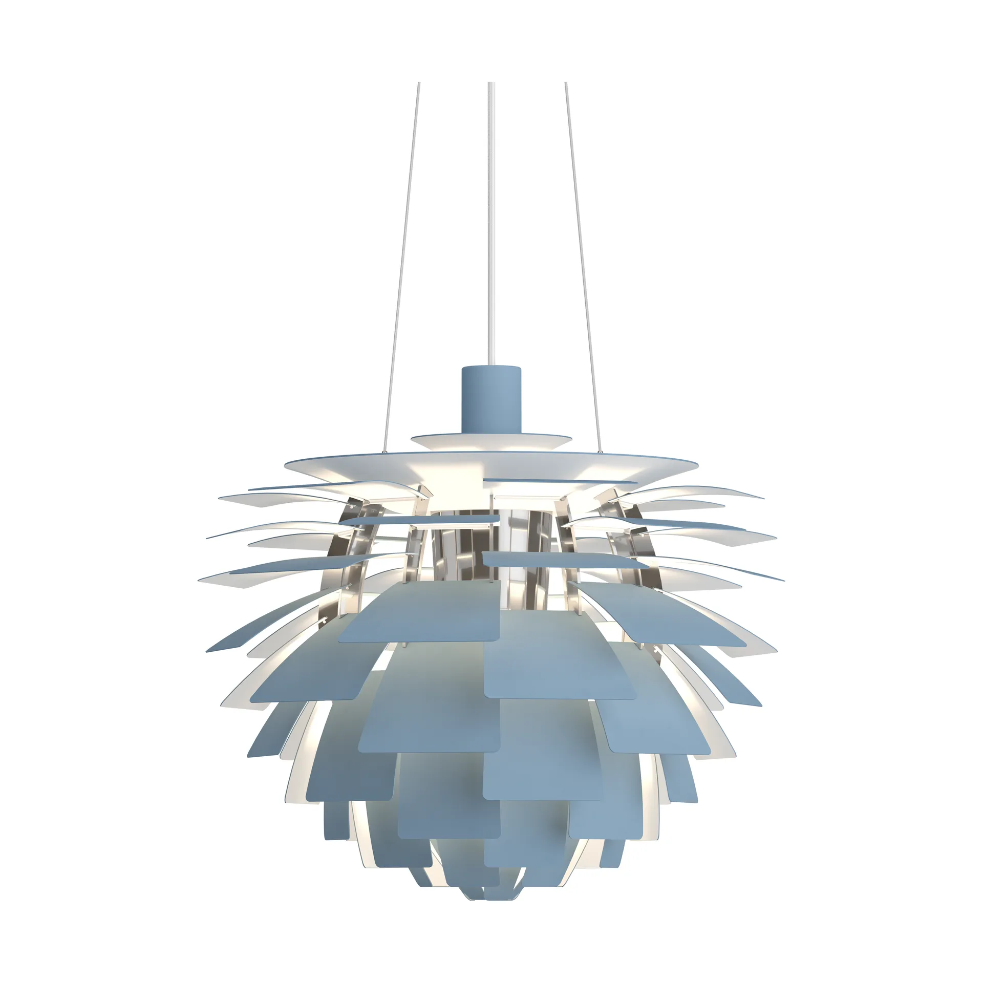 PH Artichoke κρεμαστό φωτιστικό Ø48 cm, Dusty blue-high lustre chrome plated Louis Poulsen