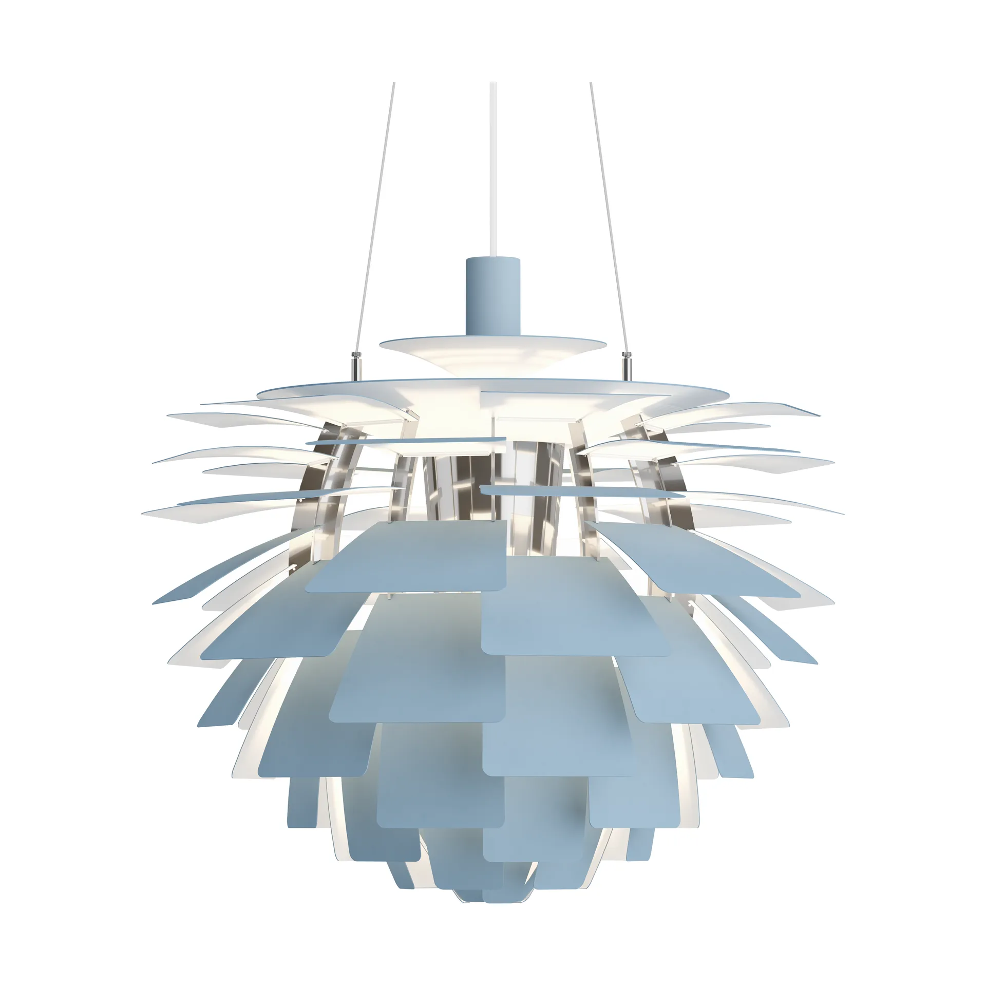 PH Artichoke κρεμαστό φωτιστικό Ø60 cm, Dusty blue-high lustre chrome plated Louis Poulsen