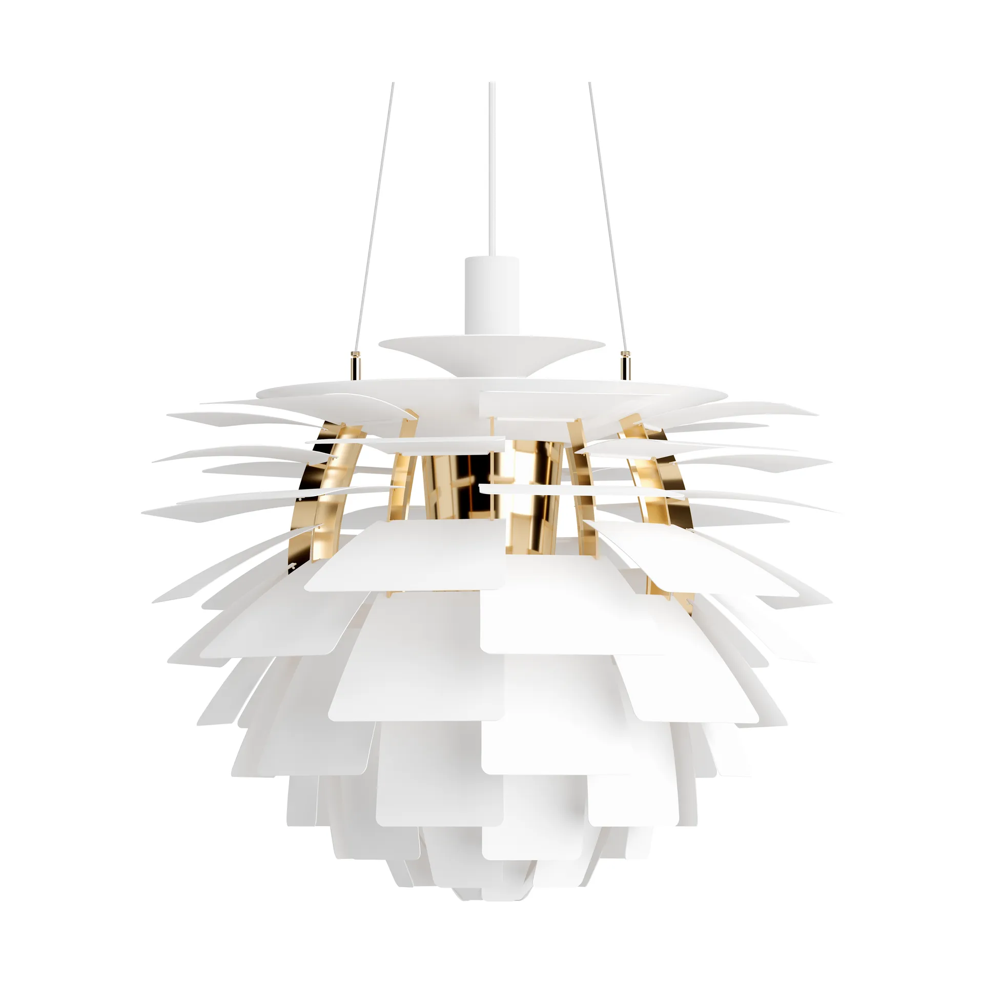 PH Artichoke κρεμαστό φωτιστικό Ø60 cm, Soft white-brass metallised Louis Poulsen