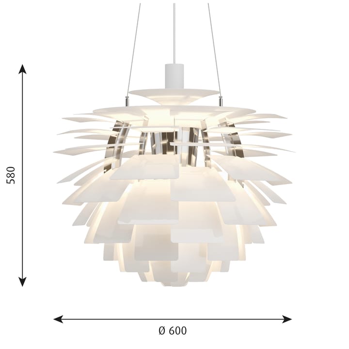 PH Artichoke κρεμαστό φωτιστικό Ø60 cm, Λευκό Louis Poulsen