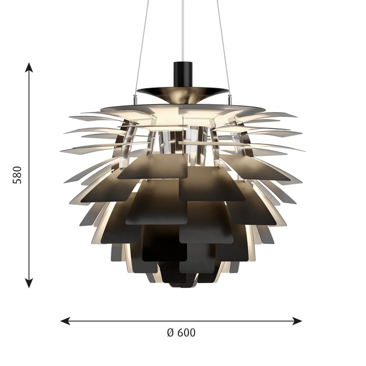 PH Artichoke κρεμαστό φωτιστικό Ø60 cm, Μαύρο Louis Poulsen