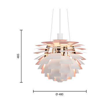 PH Artichoke Anniversary edition κρεμαστό φωτιστικό - Matte white-pale rose Ø48 cm - Louis Poulsen