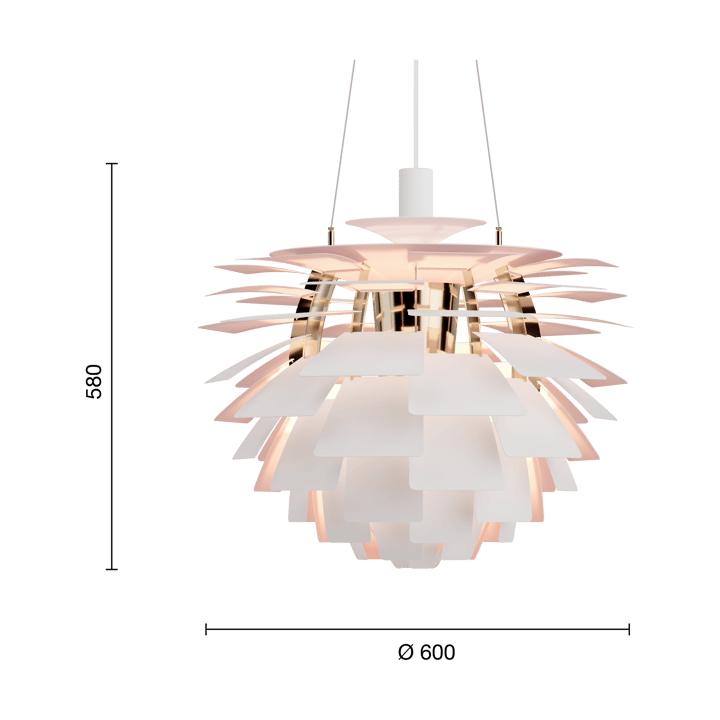 PH Artichoke Anniversary edition κρεμαστό φωτιστικό, Matte white-pale rose Ø60 cm Louis Poulsen