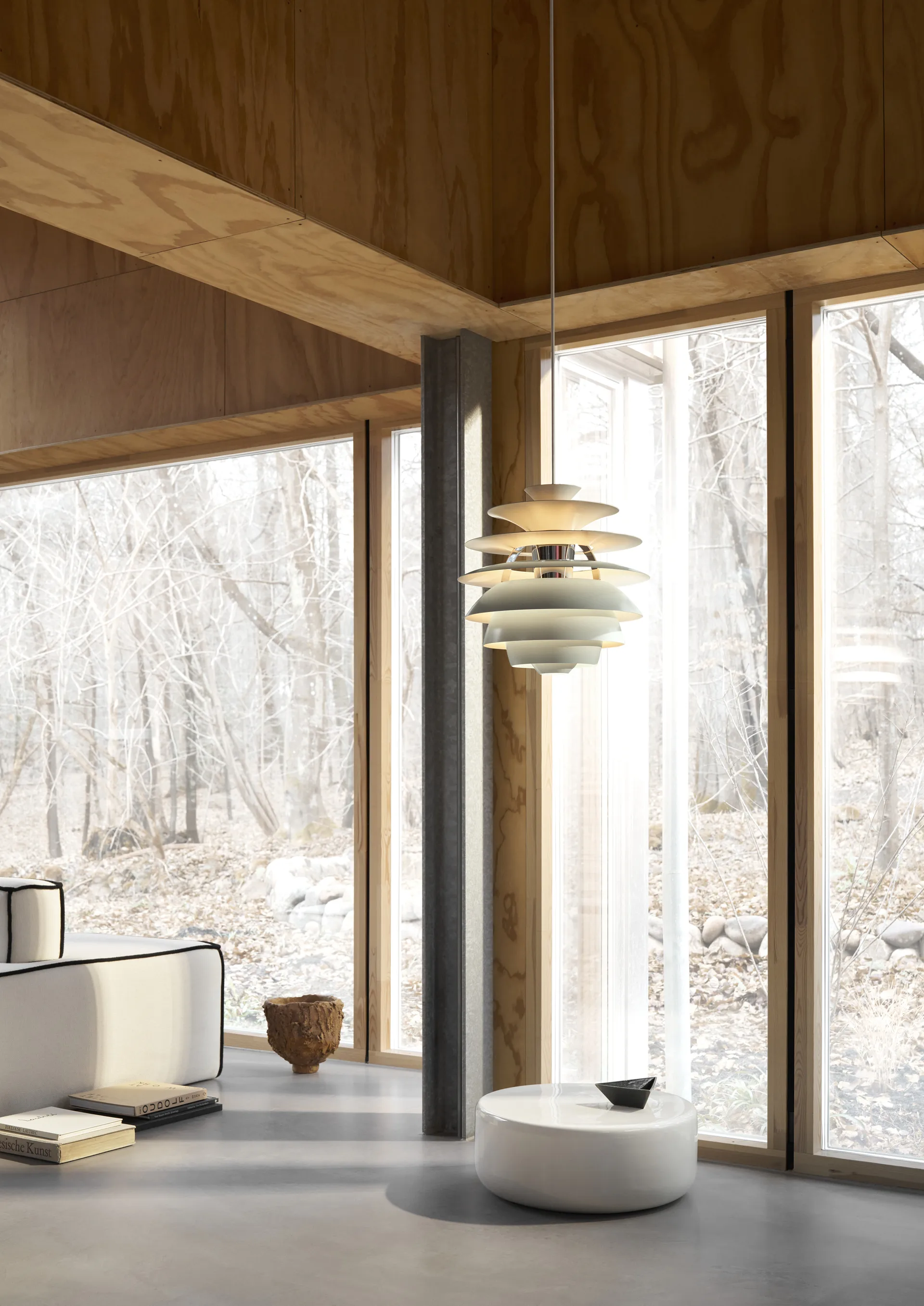 PH Snowball κρεμαστό φωτιστικό, Dusty blue-chrome Louis Poulsen