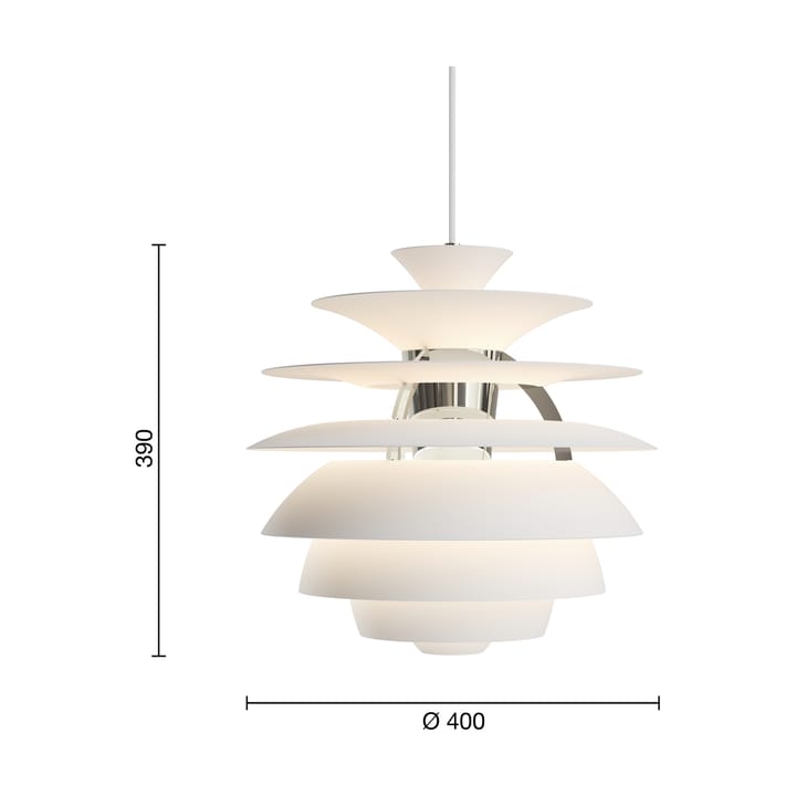 PH Snowball κρεμαστό φωτιστικό, Soft white-brass Louis Poulsen