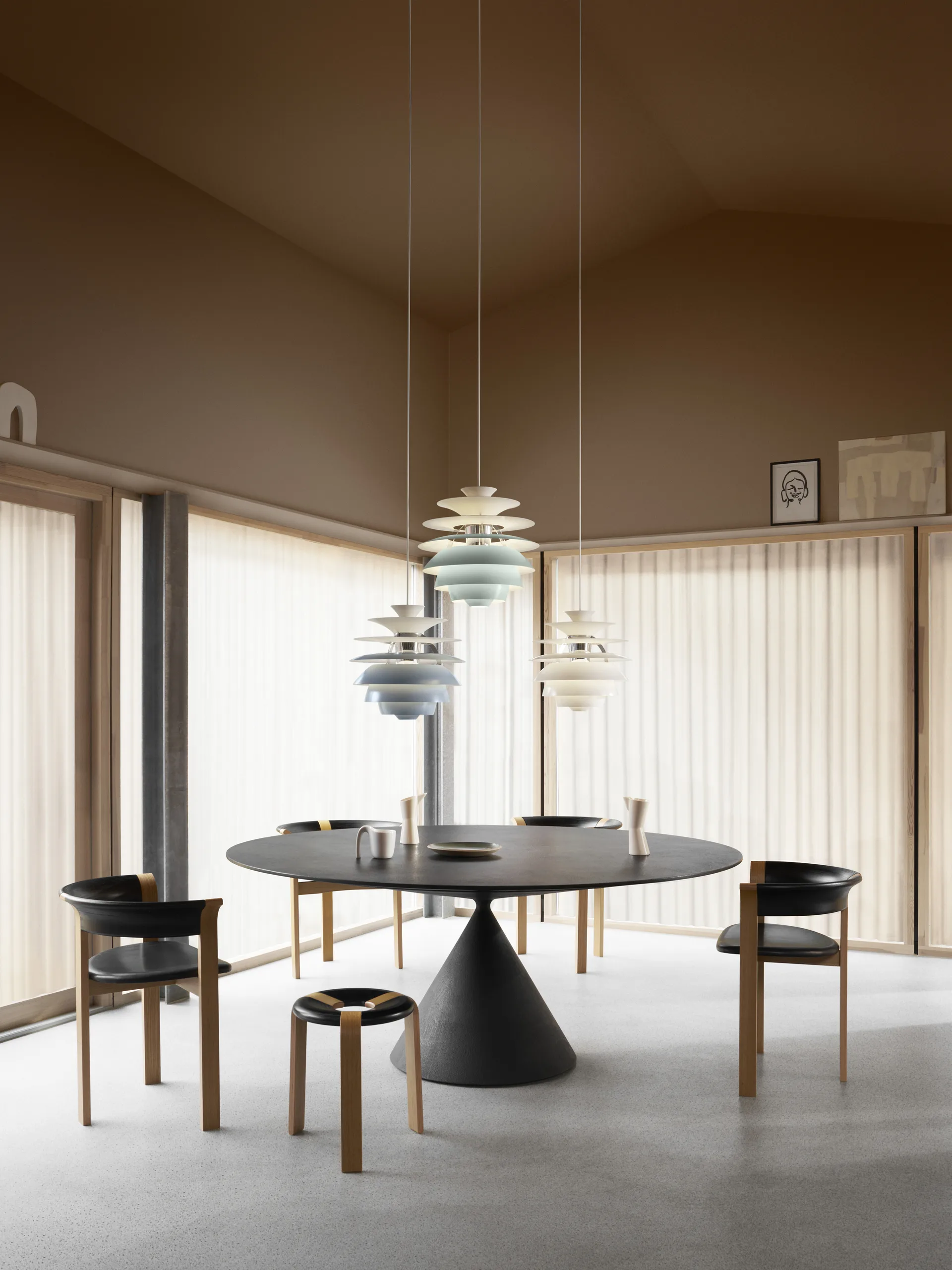 PH Snowball κρεμαστό φωτιστικό, Soft white-chrome Louis Poulsen