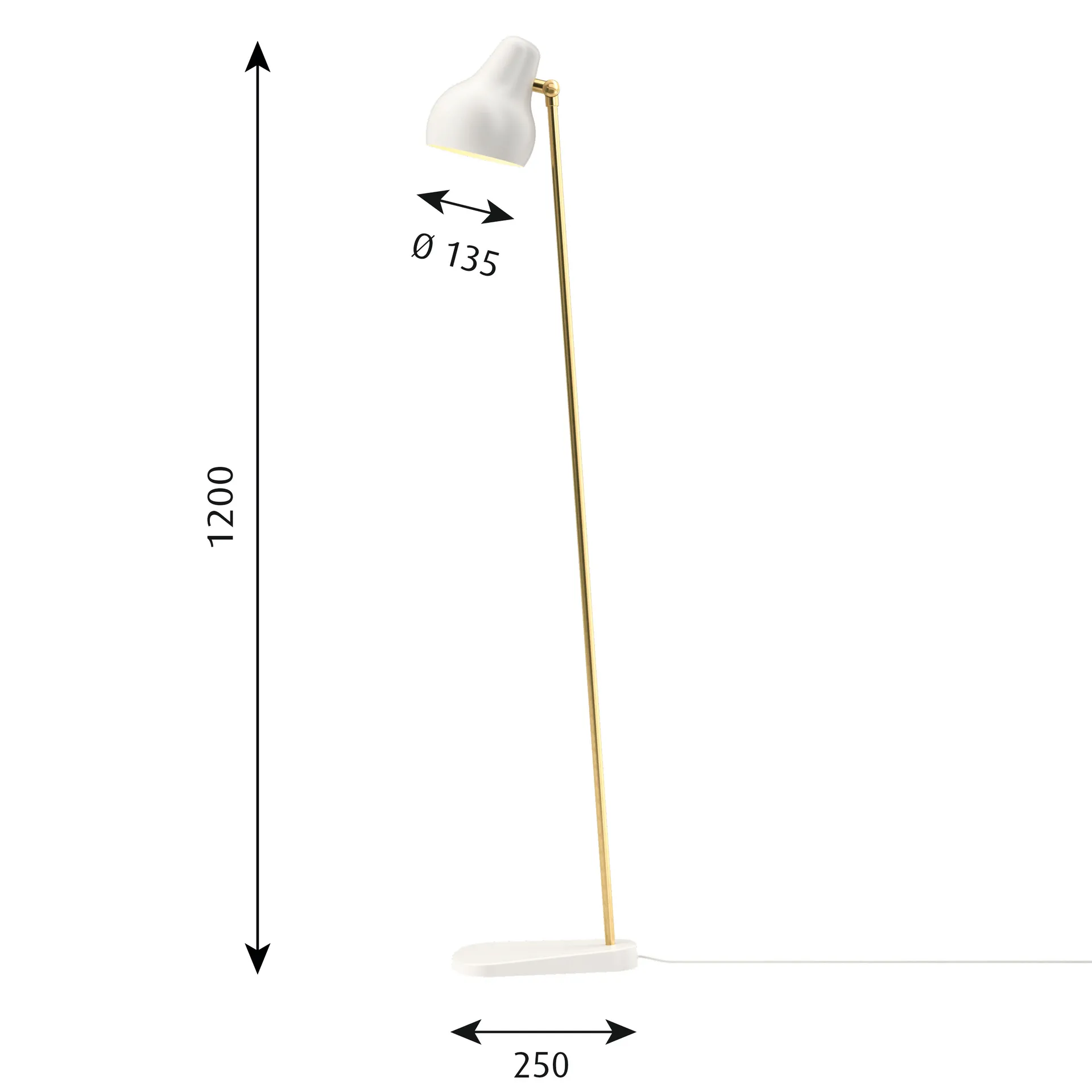 VL38 Φωτιστικά δαπέδου, Λευκό Louis Poulsen
