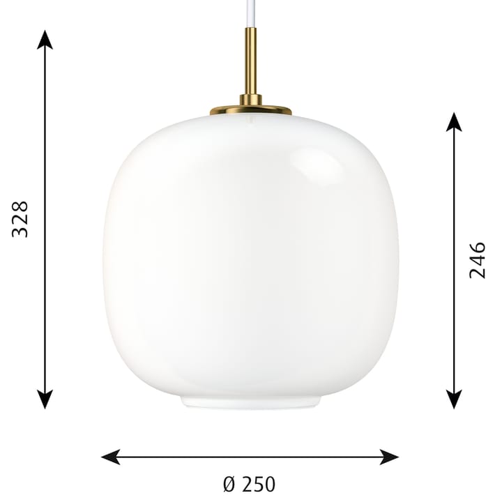 VL45 Radiohus κρεμαστό φωτιστικό Ø25 cm, Brass-white opal glass Louis Poulsen