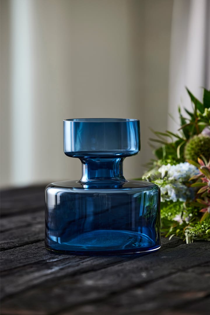 Σωληνωτό γυάλινο βάζο 20 cm, Μπλε Lyngby Glas