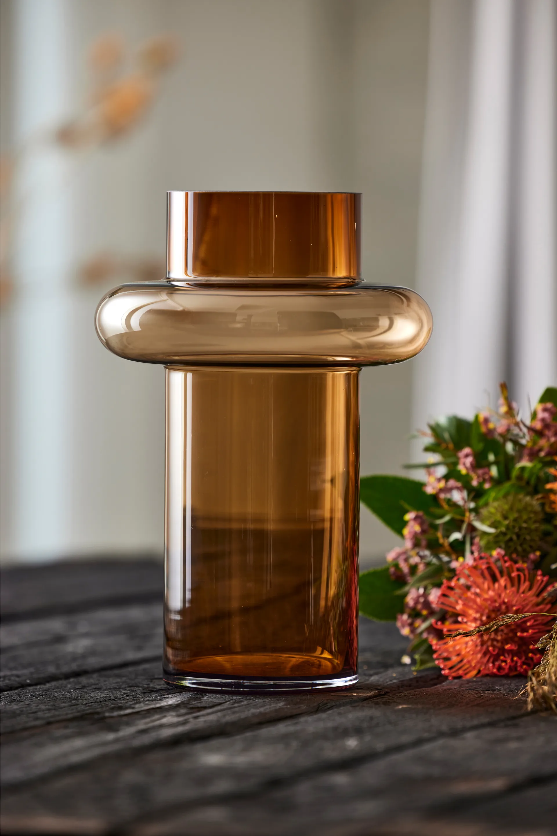 Γυάλινο βάζο σε σχήμα σωλήνα, 30 εκατοστά, Amber Lyngby Glas