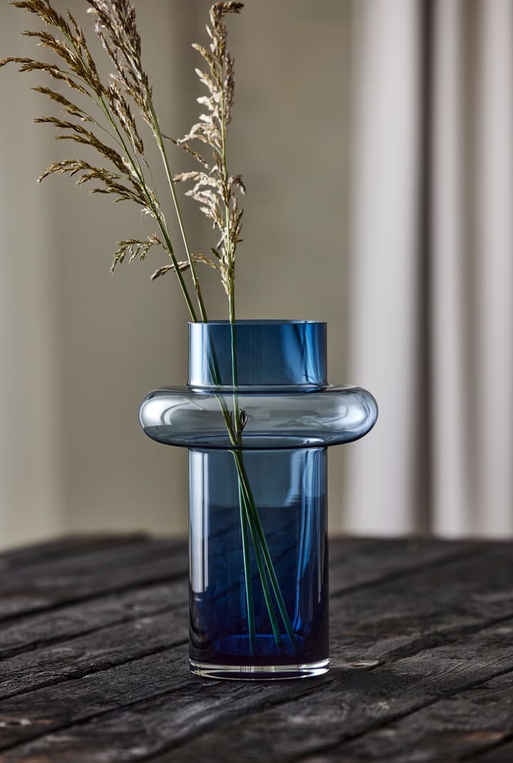 Γυάλινο βάζο σε σχήμα σωλήνα, 30 εκατοστά - Μπλε - Lyngby Glas