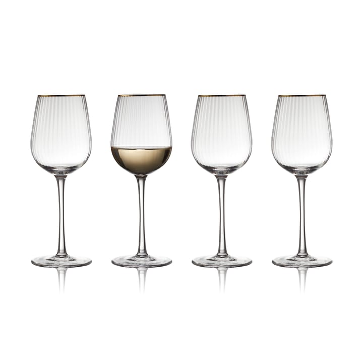 Ποτήρι λευκού κρασιού Palermo Gold 30 cl σε συσκευασία 4 τεμαχίων - Καθαρό-χρυσό - Lyngby Glas
