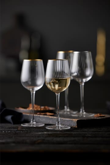 Ποτήρι λευκού κρασιού Palermo Gold 30 cl σε συσκευασία 4 τεμαχίων - Καθαρό-χρυσό - Lyngby Glas