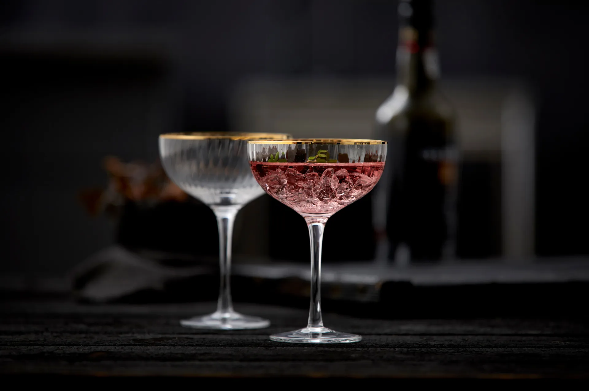 Ποτήρι κοκτέιλ Palermo Gold 31,5 cl 4 τεμάχια, Καθαρό-χρυσό Lyngby Glas