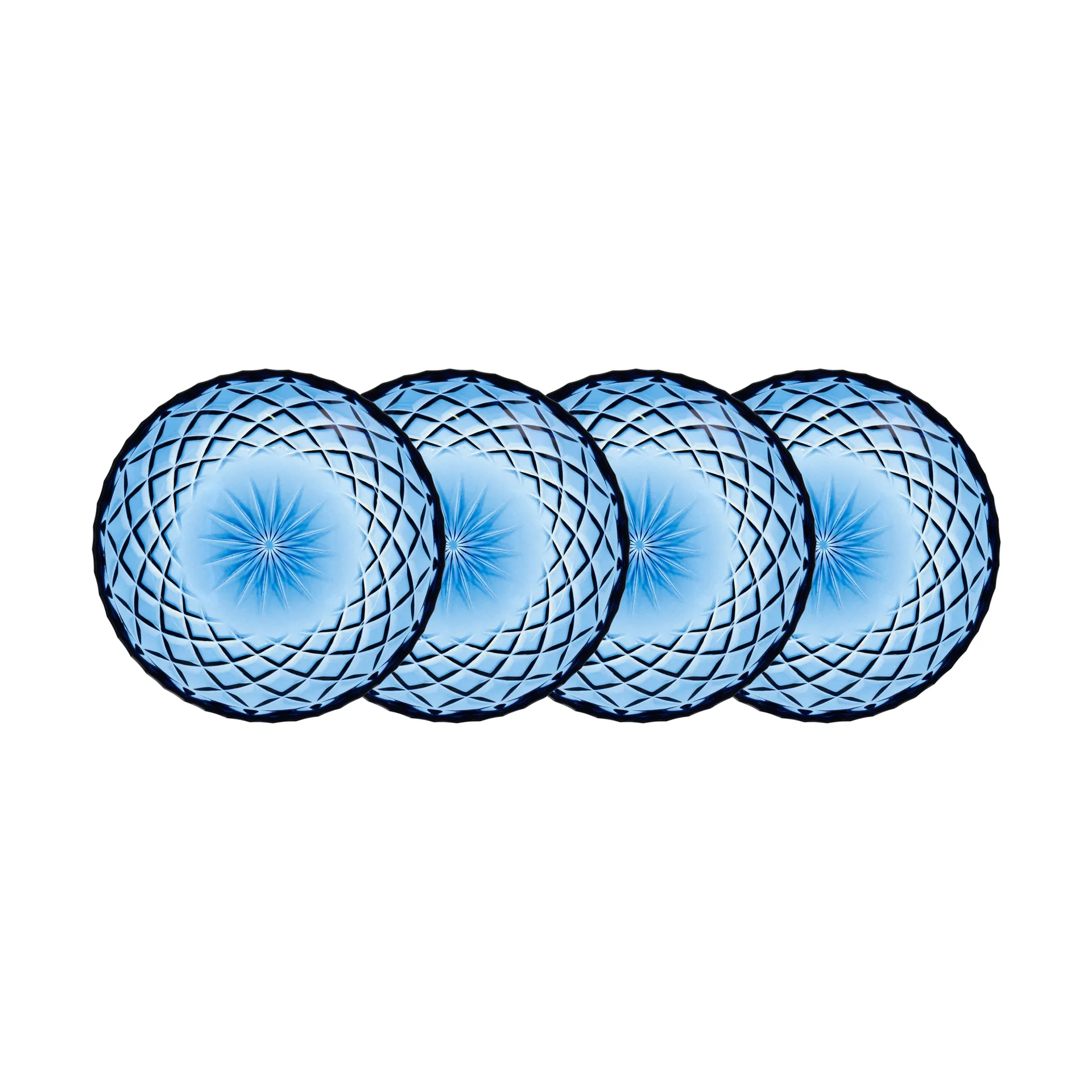 Πιάτο Sorrento μικρό διαμέτρου 16 εκατοστών, σε συσκευασία 4 τεμαχίων, Μπλε Lyngby Glas