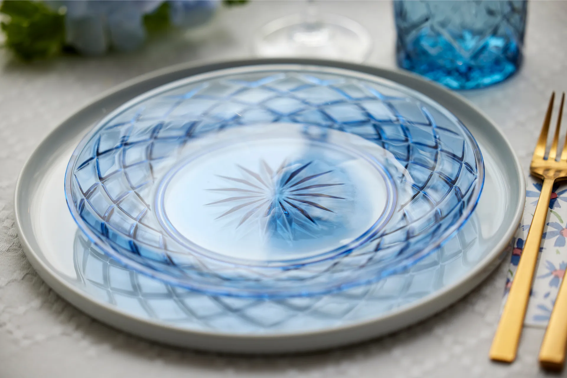 Πιάτο Sorrento Ø21 εκ. σετ 4 τεμαχίων, Blue Lyngby Glas