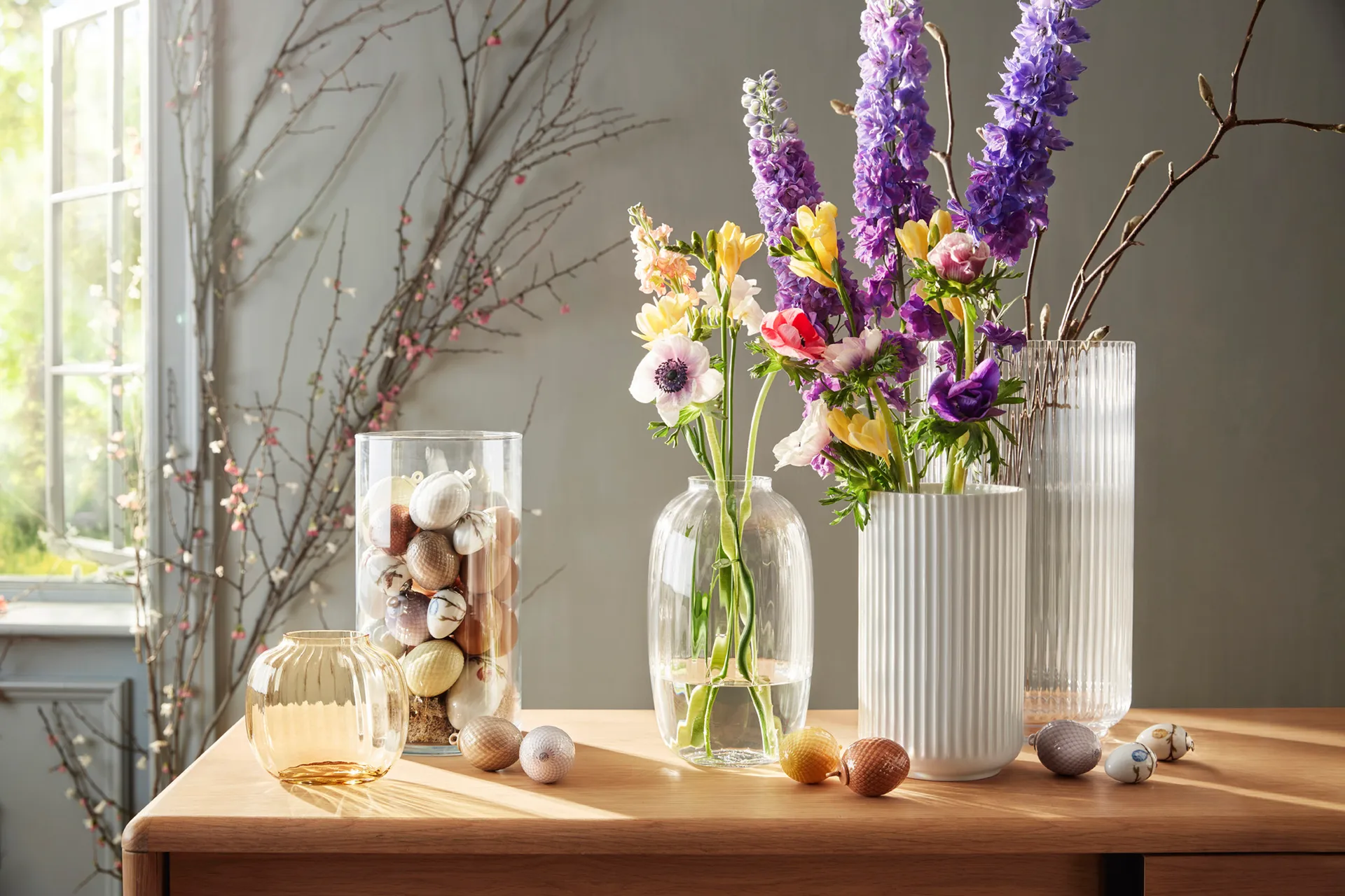 Lyngby γυάλινο βάζο διαφανές, 38 εκ Lyngby Porcelæn