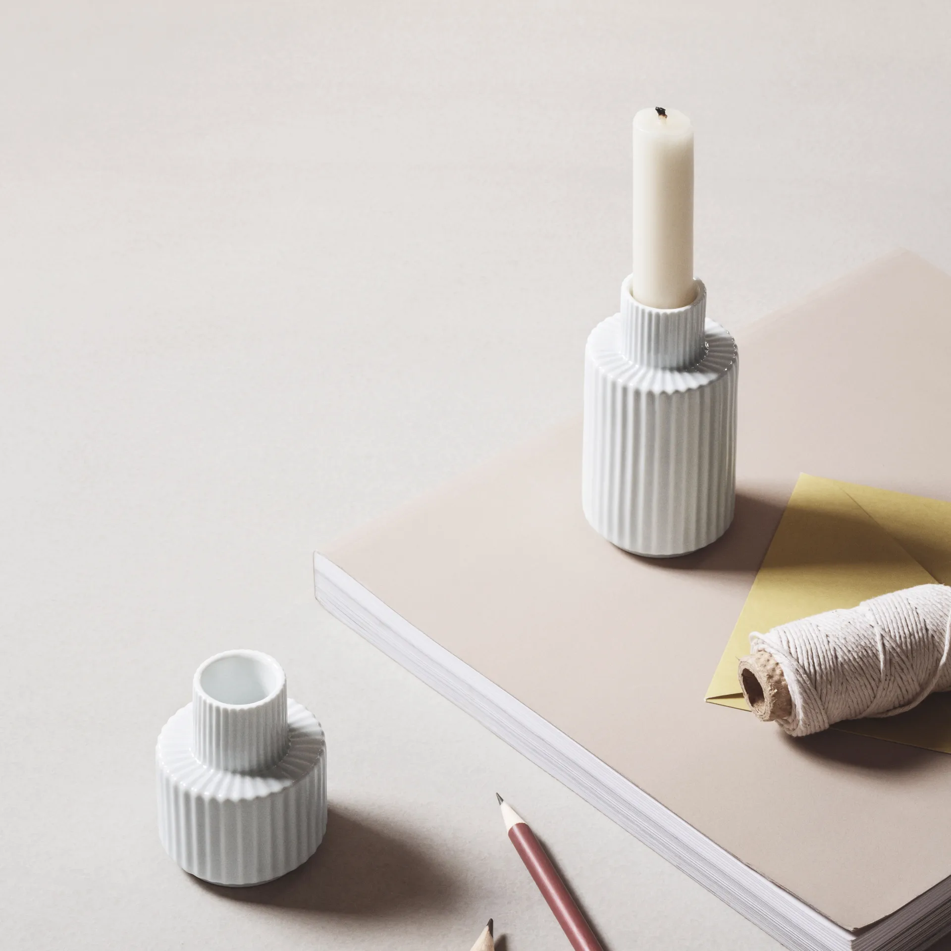 Lyngby βάζο κηροπήγιο λευκό, 7 cm Lyngby Porcelæn