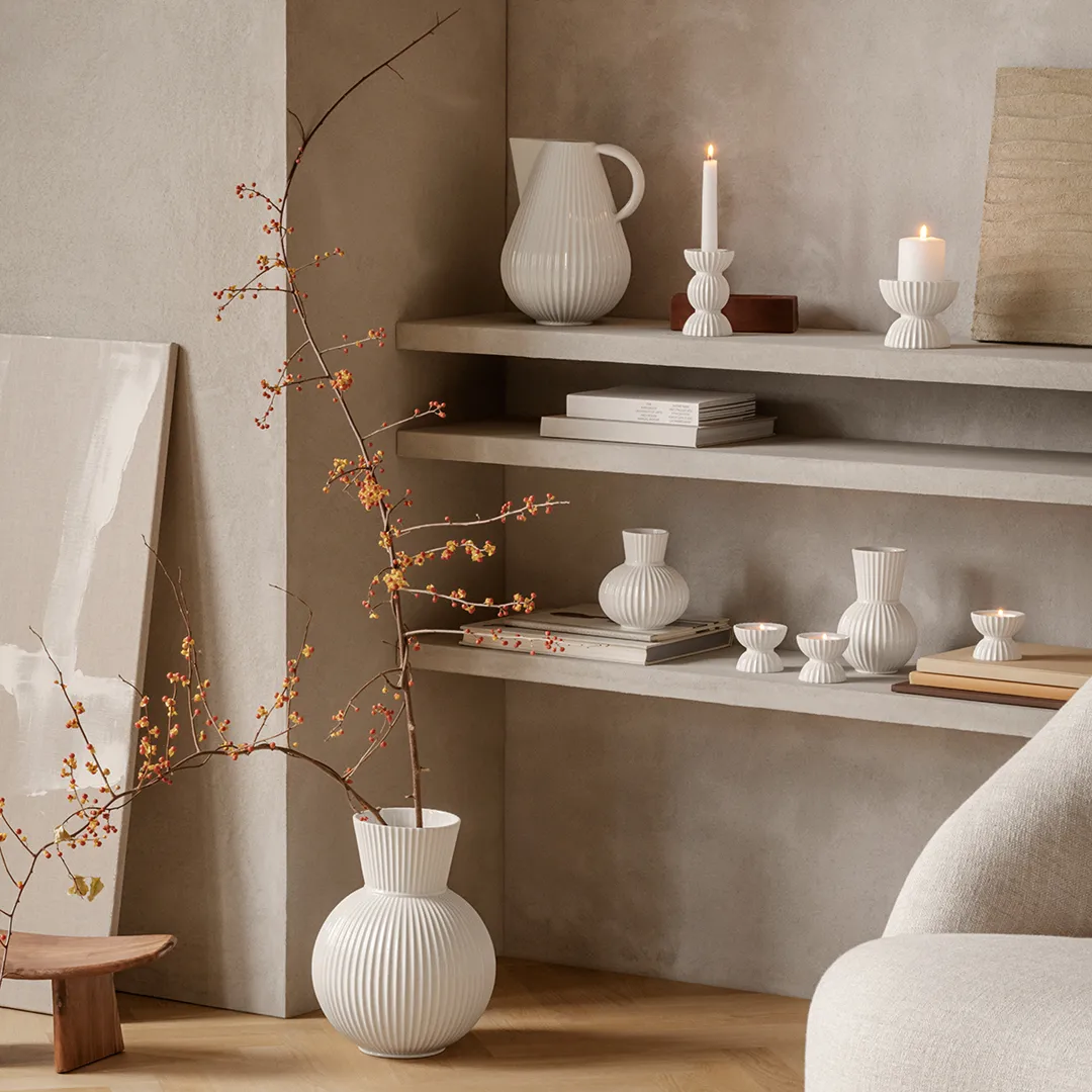 Lyngby Tura κεριών βάση Ø8 εκ, άσπρο Lyngby Porcelæn