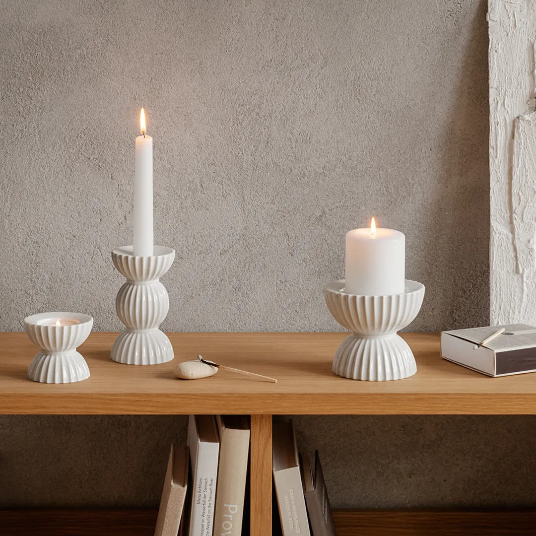 Lyngby Tura κεριών βάση Ø8 εκ, άσπρο Lyngby Porcelæn