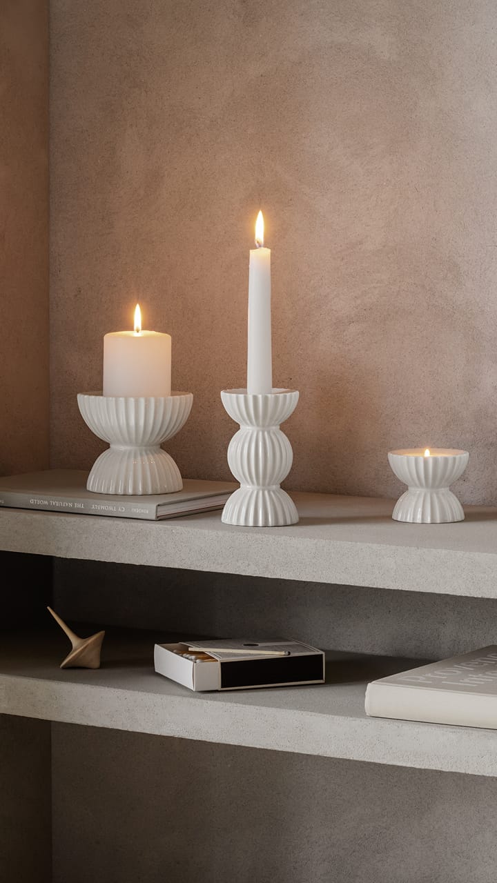 Lyngby Tura block βάση κεριού Ø11.5 εκ, άσπρο Lyngby Porcelæn