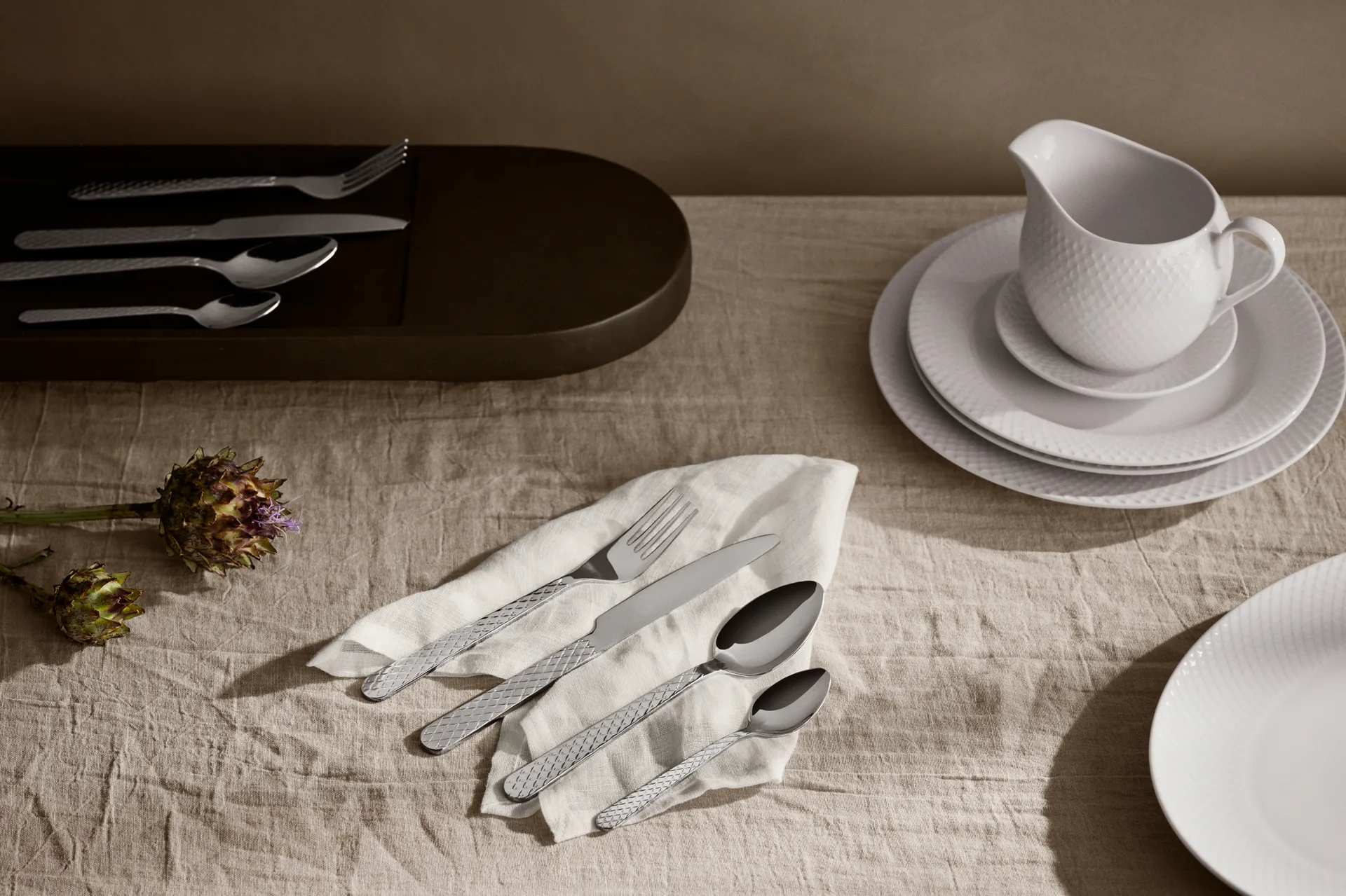 Σετ μαχαιροπίρουνα Rhombe, 16 τεμάχια Lyngby Porcelæn