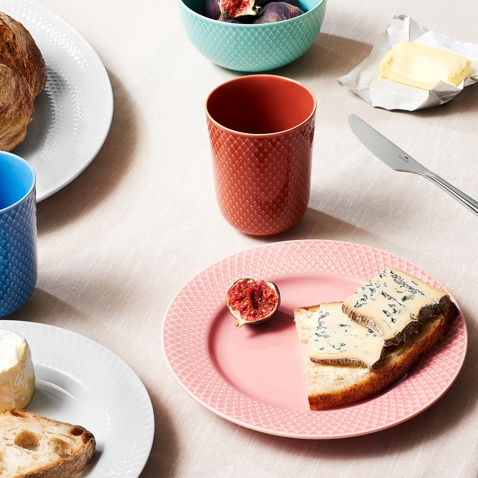 Rhombe πιάτο ροζ, 21 cm Lyngby Porcelæn