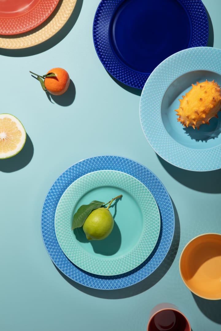 Rhombe πιάτο Ø 21 cm, Πράσινο/μπλε Lyngby Porcelæn
