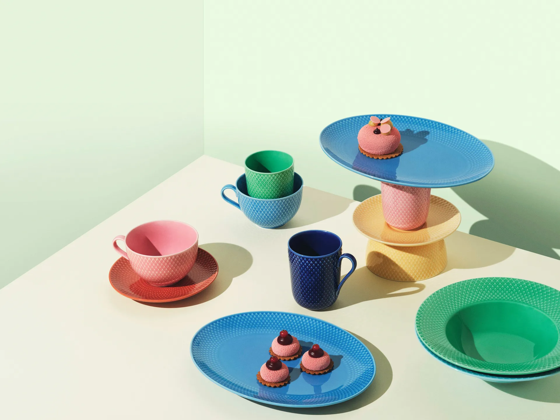 Rhombe πιάτο μελαμίνης 21.5x28.5 cm, Μπλε Lyngby Porcelæn