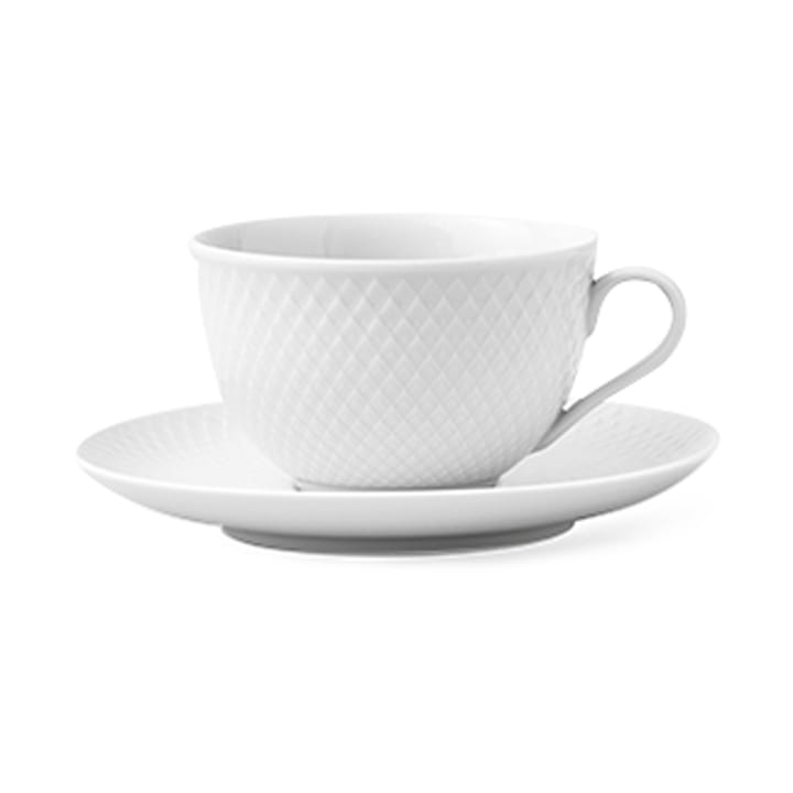 Rhombe φλιτζάνι τσάι με πιατάκι 24 cl - άσπρο - Lyngby Porcelæn