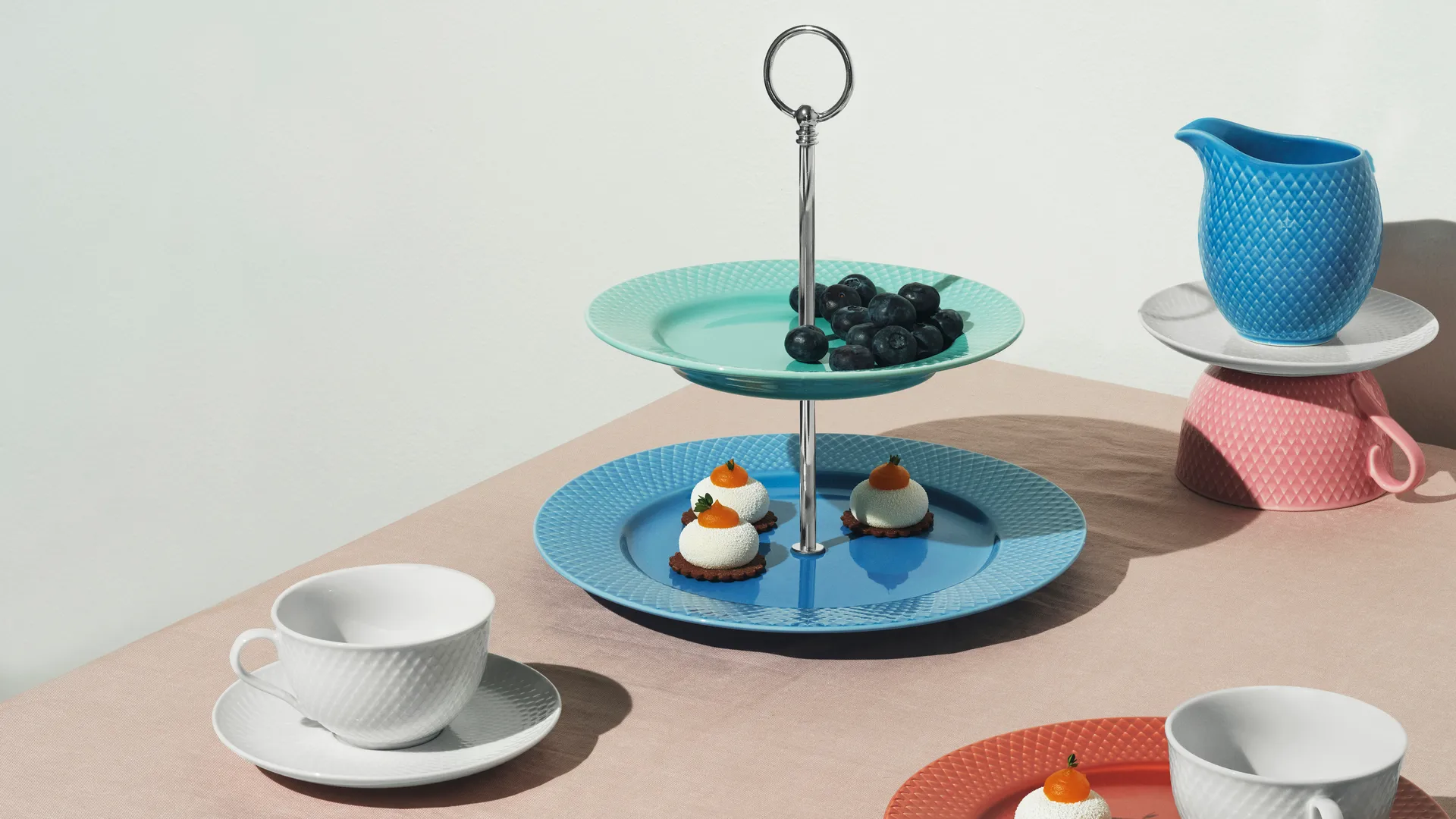 Rhombe φλιτζάνι τσάι με πιατάκι 24 cl, άσπρο Lyngby Porcelæn