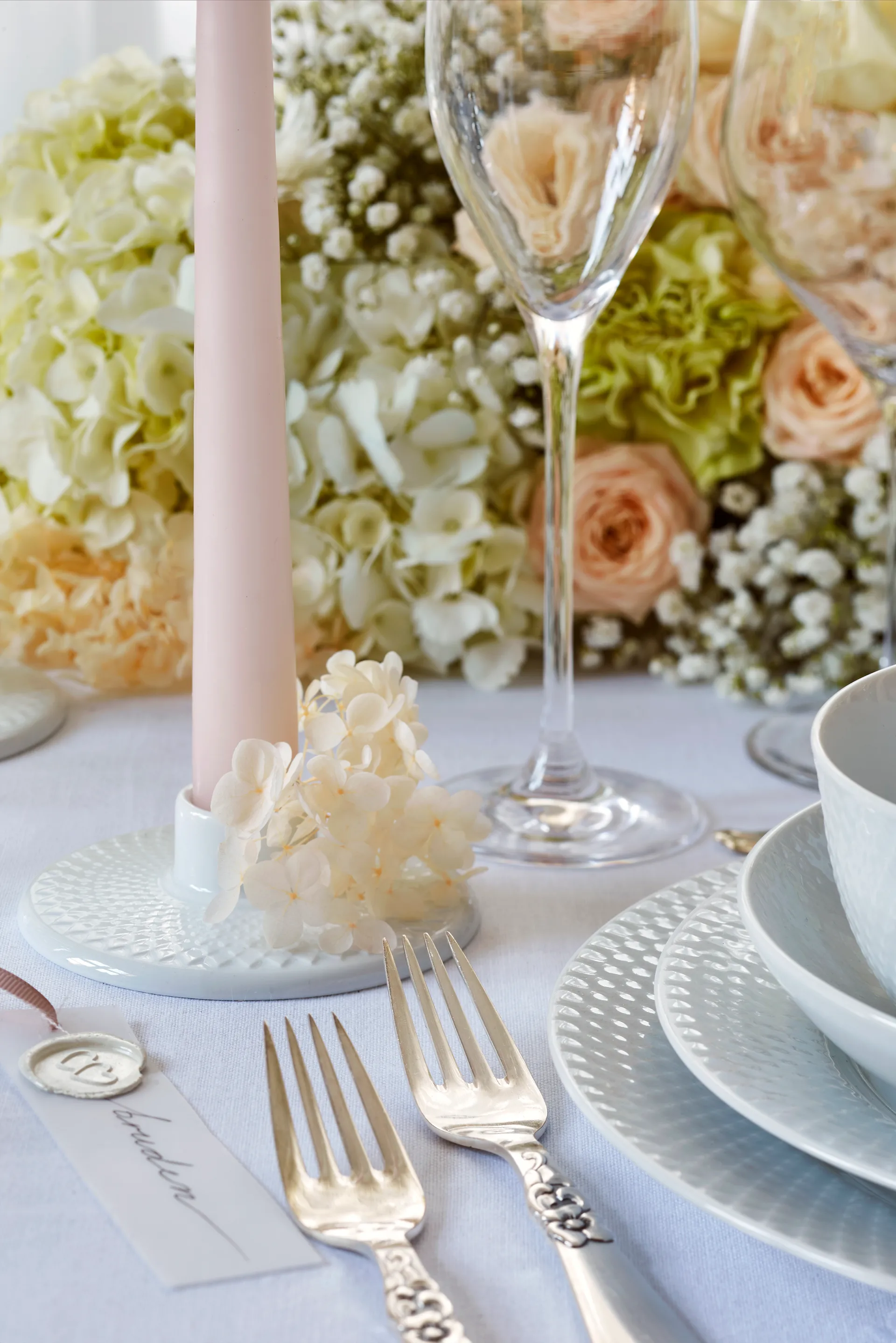 Rhombe βάση κεριού 3 εκ, άσπρο Lyngby Porcelæn