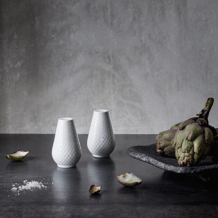 Rhombe αλατιέρα και πιπεριέρα, Λευκό Lyngby Porcelæn