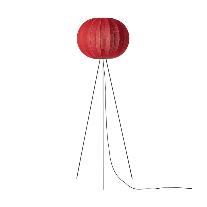 Φωτιστικό δαπέδου Knit-Wit 45 Round High - Maple red - Made By Hand