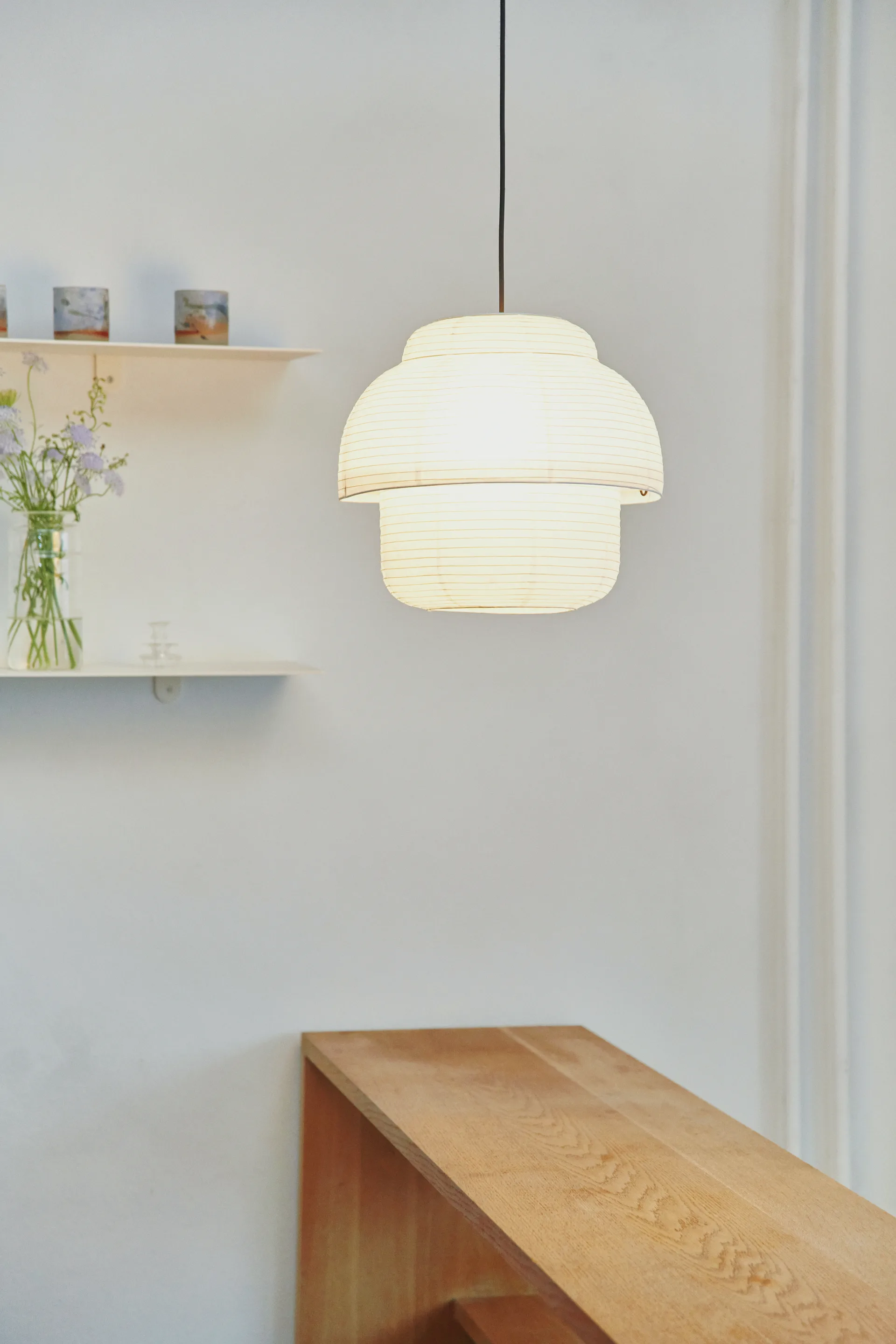 Κρεμαστό φωτιστικό Papier Double Ø40 cm, White Made By Hand