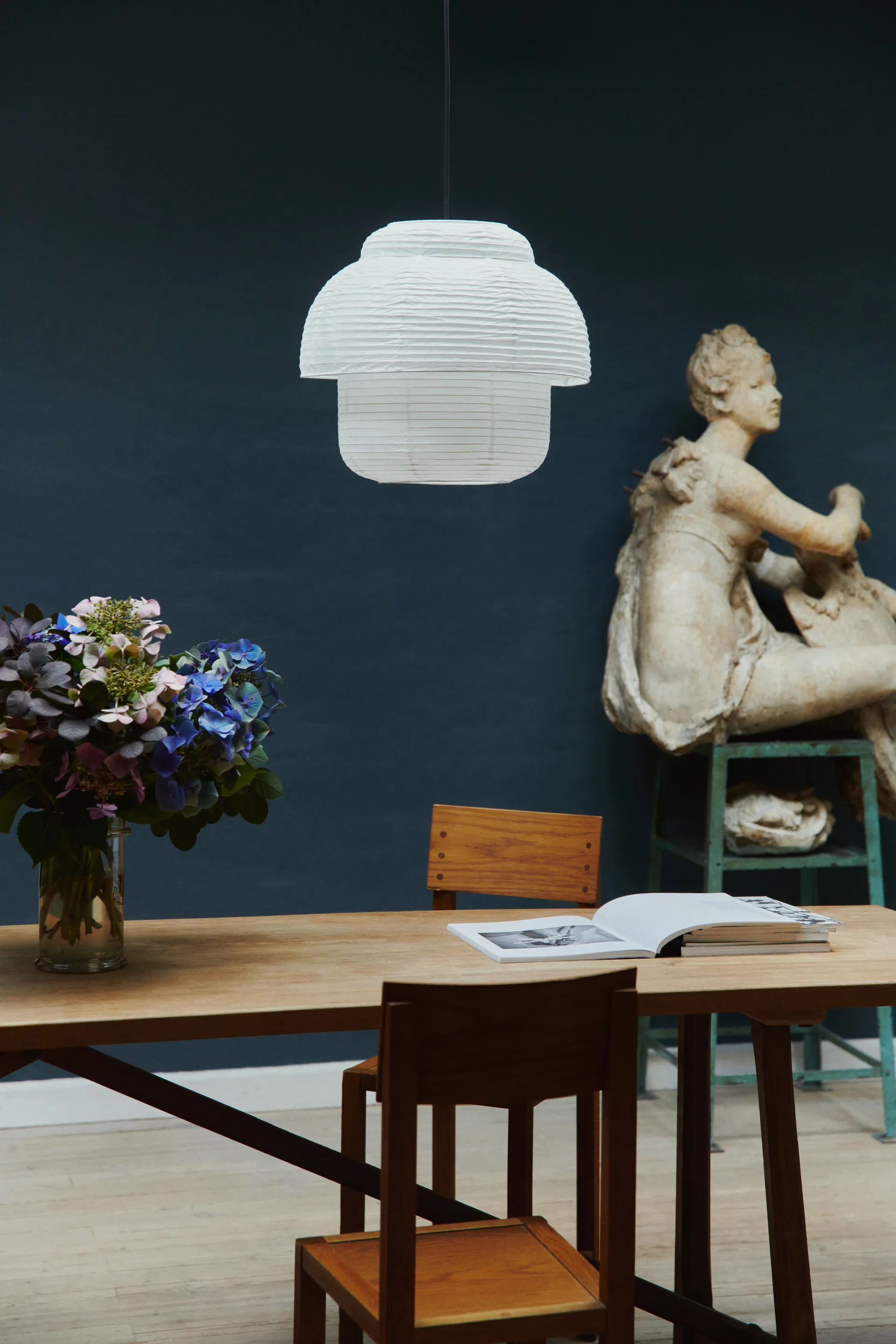 Κρεμαστό φωτιστικό Papier Double Ø40 cm, White Made By Hand