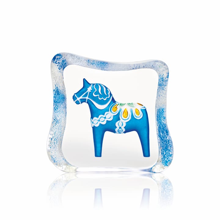Dala horse γυάλινο γλυπτό μπλε - Μικρό - Målerås Glasbruk